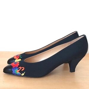Sergio Rossi black fabric heeled shoes
